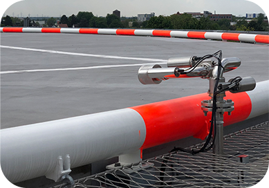 KC GLASS’s robot water cannon features a fixed system designed for both indoor and outdoor environments.